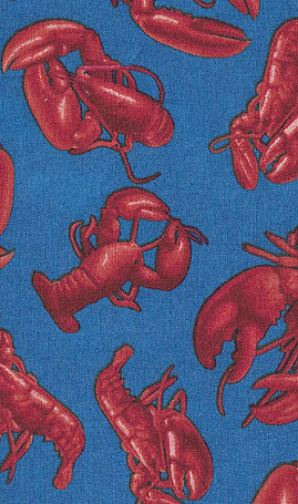Lobsters on Blue Pawkerchiefs